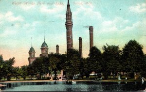 Michigan Detroit Water Works Park and Lake 1908