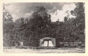 WW2 Era, War in the Pacific, RPPC New Guinea Open Air Theater, Old Postcard