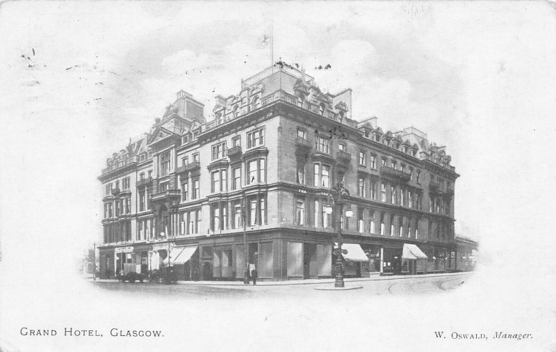 Grand Hotel, Glagow, Scotland, Great Britain, Early Postcard, Used in 1914