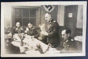 Mint WW 2 Germany Real Picture Postcard Nazi Generals Meeting