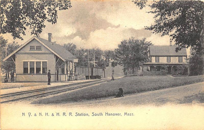 South Hanover MA Railroad Station Train Depot Postcard