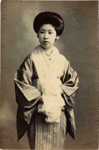 PC CPA geisha girl portrait real photo JAPAN (a12661)