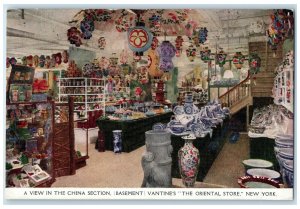 c1910 A View In The China Section Oriental Store New York City New York Postcard