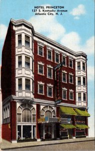 Postcard New Jersey Atlantic City Hotel Princeton E.C. Kropp LINEN 1940s V183