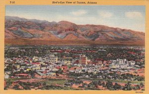 Postcard Bird's Eye View Tucson Arizona
