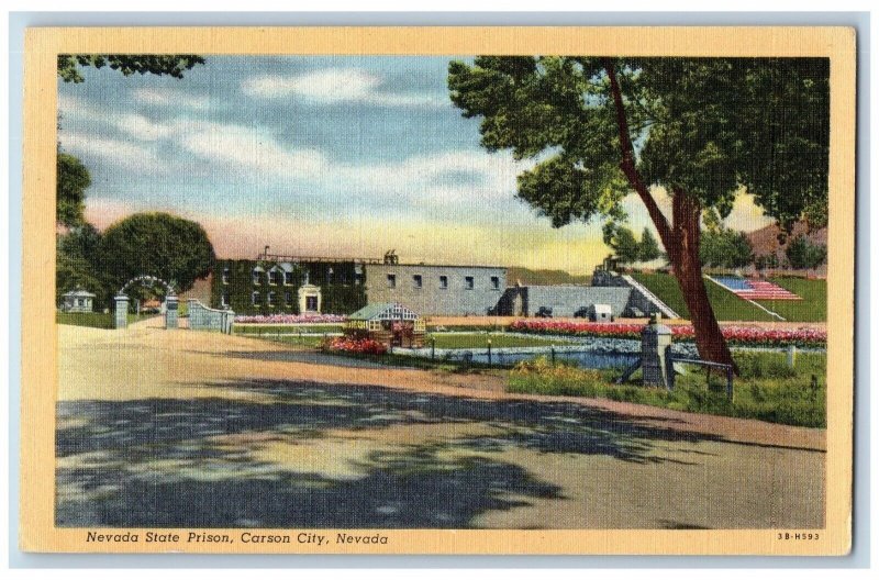 Carson City Nevada NV Postcard Nevada State Prison Exterior View Building 1938