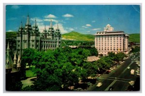 Temple Square Salt Lake City Utah UT UNP Chrome Postcard P28