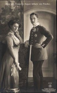 Prinz und Prinzessin August Wilhelm von Preussen Real Photo Vintage Postcard