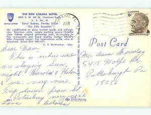Pre-1980 CABANA MOTEL Coral Gables Florida FL s8816