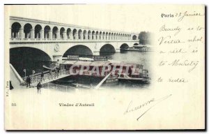 Old Postcard Paris Viaduct Auteuil Peniche Chocolate Schard