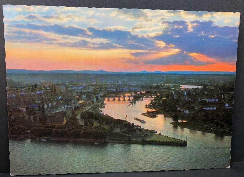 Vintage Postcard Germany Koblenz a Rhein Das Deutsche Eck