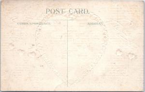 VALENTINE Greeting Embossed HEART  Postcard  Boy & Girl CUPIDS?   c1910s