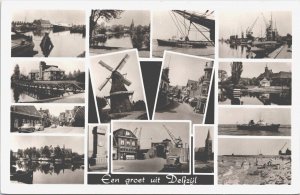 Netherlands Een Groet Uit Delfzijl Vintage RPPC 09.18