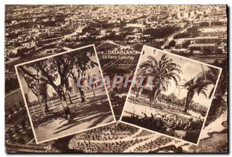 Old Postcard Casablanca Morocco Lyautey Park