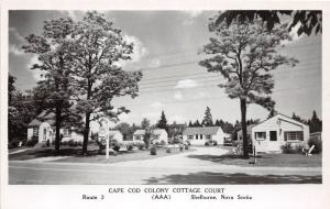 A5 CANADA Nova Scotia Postcard Photo RPPC c40s SHELBURNE Cape Cod Colony Court