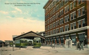 Postcard Oklahoma City Oklahoma Streetcar Terminal Station Railroad 23-7506