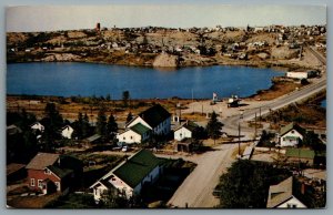Postcard Flin Flon MB c1970 Birds Eye View Of Ross Lake And Town