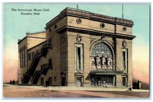 1914 The American Music Hall Building Omaha Nebraska NE Posted Antique Postcard