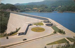 Fontana Dam North Carolina~Observation Building~Info on Back~1955 Postcard