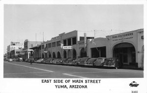 Yuma AZ Main Street Storefronts Western Union Old Cars Real Photo Postcard