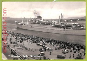 af7539 - ITALY - VINTAGE POSTCARD - 1958 - SHIP Messina - Postage - L'Oceania SAT NAV-