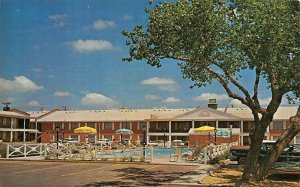 AMARILLO, Texas TX    RAMADA INN MOTEL  Pool  ROADSIDE  c1950's Chrome Postcard