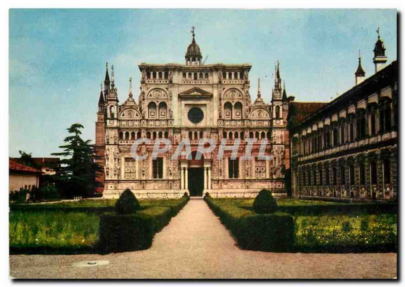 Postcard Modern Certosa di Pavia Facade of the Church