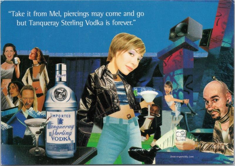 postcard Advertisement Tanqueray Sterling Vodka - Take it from Mel
