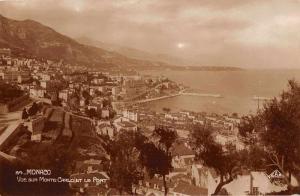 Monte Carlo Monaco Port Scenic View Real Photo Antique Postcard J61451