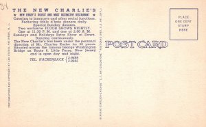 Vintage Postcard New Charlie's Restaurant Main Dining Little Ferry New Jersey NJ