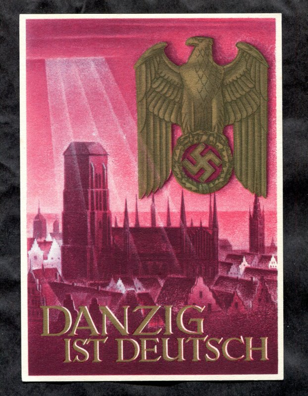 p374 - GERMANY Reich c1939 Danzig ist Deutsch Nazi Propaganda Postcard