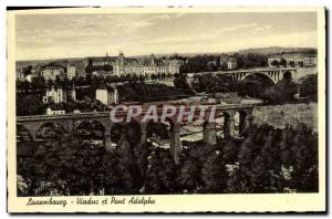 Postcard Old Lxuembourg viaduct and bridge Adolphe