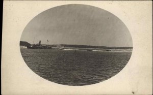 Northport Long Island NY Boats Steamer c1910 Real Photo Postcard
