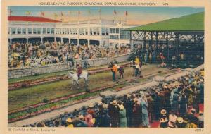 Race Horses leaving Paddock at Churchill Downs - Louisville KY, Kentucky - Linen