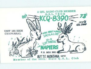 Pre-1980 RADIO CARD - CB HAM OR QSL Butte Montana MT AH1335