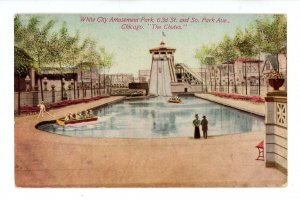 IL - Chicago. White City Amusement Park, The Chutes ca 1912  (crease)