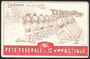 National Gymnastics Festival LAUSANNE SWITZERLAND Unused c1909