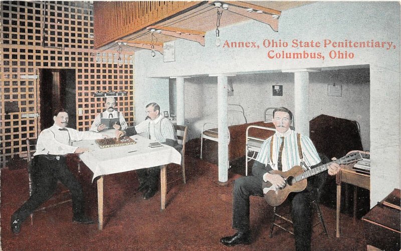 F52/ Columbus Ohio Postcard c1910 Penitentiary Interior Annex Prisoners 