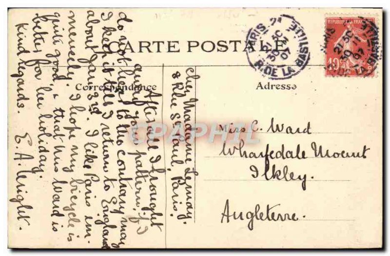 Old Postcard Paris Parisians Vecu Fishermen Fishing