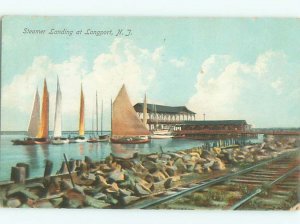 Pre-chrome BOAT SCENE Longport - Near Margate & Ocean & Atlantic City NJ AF5446