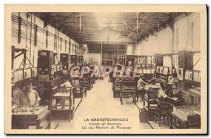 Old Postcard The Radio engineering plants Suresnes A pumping workshops