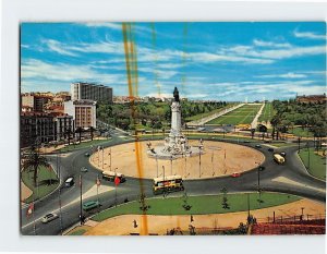 Postcard Marquis of Pombal Square Lisbon Portugal