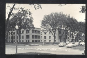 RPPC HASTINGS NEBRASKA MEMORIAL HOSPITAL OLD CARS REAL PHOTO POSTCARD