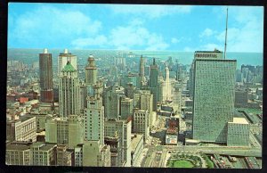 Illinois CHICAGO Aerial View North on Michigan Avenue Prudential Building Chrome