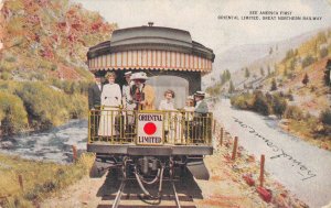 Great Northern Railway Oriental Limited Ladies on Train Caboose PC AA34048