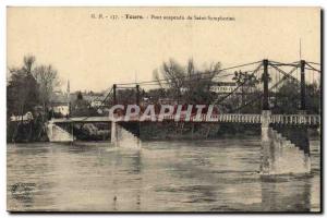 Old Postcard Suspension Bridge Tours Saint Symphorien