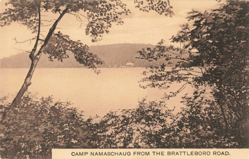 Postcard Camp Namaschaug from Brattleboro Road Vermont