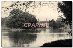 Old Postcard St Fargeau Castle and plece d & # 39Eau