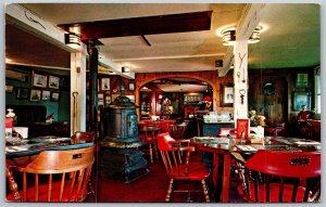 Vtg Wiscasset Maine ME Montsweag Farm Restaurant Cast Iron Stove Postcard