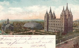 Vintage Postcard 1900's Temple Square Salt Lake City Utah Frank H. Leib Pub.
